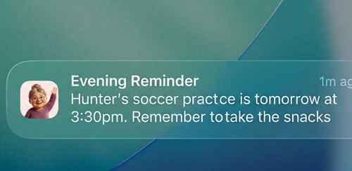 Nancy's morning reminder